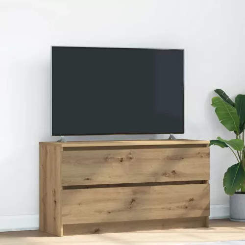 vidaXL kézműves tölgy színű szerelt fa TV-szekrény 100x35x54 cm