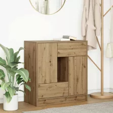   vidaXL kézműves tölgy komód fiókokkal és ajtókkal 70,5x34x74,5 cm