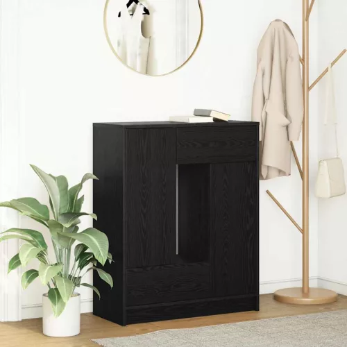 vidaXL fekete tölgy komód fiókokkal és ajtókkal 73x31x90 cm