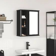   vidaXL fekete tölgy fürdőszoba fali szekrény tükörrel 50x21x60 cm