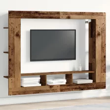 vidaXL TV szekrény fali elhelyezés, régi fa 152x22x113 cm
