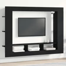 vidaXL Fali TV állvány Fekete tölgy 152x22x113 cm