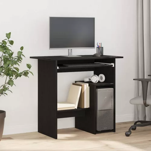 vidaXL fekete tölgy színű szerelt fa íróasztal 80 x 45 x 74 cm