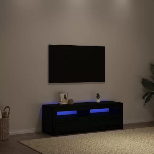 vidaXL fekete tölgy szerelt fa TV-szekrény LED-ekkel 120x35x40 cm