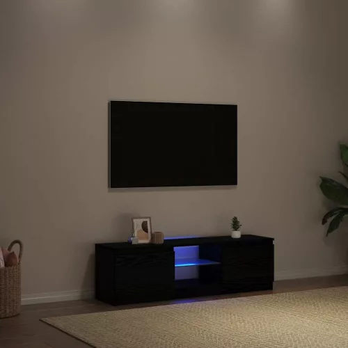 vidaXL fekete tölgy szerelt fa TV-szekrény LED-ekkel 120x30x36 cm