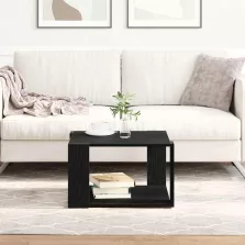 vidaXL Dohányzóasztal Fekete tölgy 85 x 55 x 31 cm