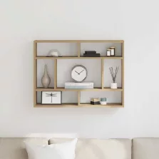   vidaXL kézműves tölgy színű szerelt fa fali polc 75 x 16 x 55 cm