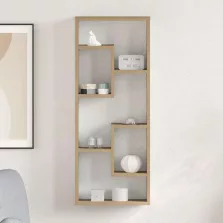   vidaXL kézműves tölgyfa fali polc 36 x 16 x 90 cm redőzött fa