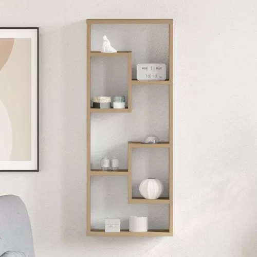 vidaXL kézműves tölgyfa fali polc 36 x 16 x 90 cm redőzött fa
