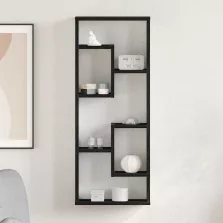 vidaXL fekete tölgyfa fali polc 36 x 16 x 90 cm