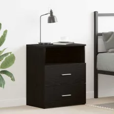   vidaXL Éjjeliszekrény fiókkal Fekete tölgy 50 x 32 x 60 cm Faanyag