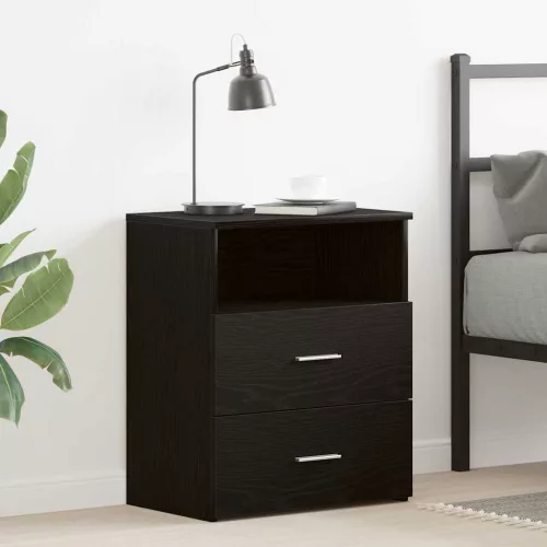 vidaXL Éjjeliszekrény fiókkal Fekete tölgy 50 x 32 x 60 cm Faanyag