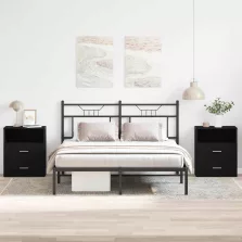   vidaXL Éjjeliszekrény 2 pcs Fekete tölgy 50 x 32 x 60 cm Faanyag