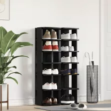   vidaXL 2 db fekete tölgy szerelt fa cipőszekrény 25x27x102 cm