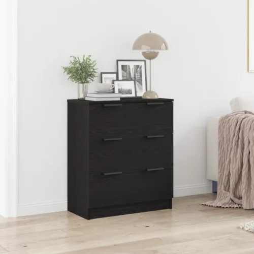 vidaXL Fekete Tölgy Konyhai Szekrény 60x30x70 cm Műanyag Fa