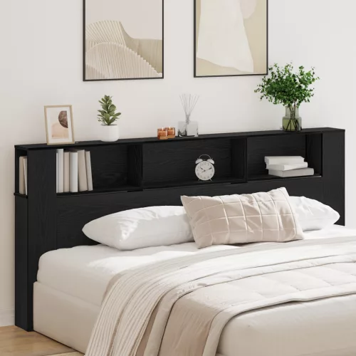 vidaXL Fejtámla Szekrény Fekete Tölgy 220x18,5x104,5 cm