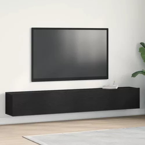 vidaXL TV szekrény 2 pcs Fekete 100 x 30 x 30 cm Faanyag