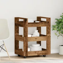 vidaXL Konyhai Kocsi Régi Fa 60x45x80 cm Műanyag