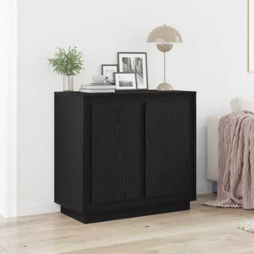 vidaXL Széf Fekete tölgy 80 x 40 x 75 cm Faanyag