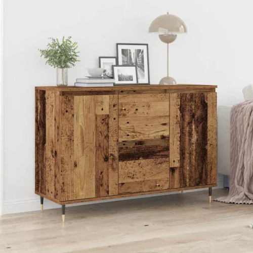 vidaXL Széf fiókkal Öreg fa 101,5 x 35 x 70 cm Faanyag