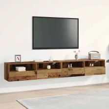   vidaXL TV Fali Szekrény 2 pcs Öreg fa 100 x 30 x 30 cm Faanyag