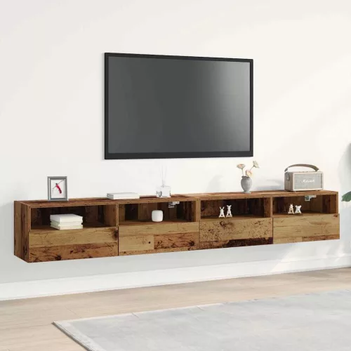 vidaXL TV Fali Szekrény 2 pcs Öreg fa 100 x 30 x 30 cm Faanyag