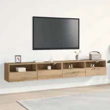   vidaXL TV Fali Szekrény 2 pcs kézműves tölgy 100 x 30 x 30 cm Faanyag