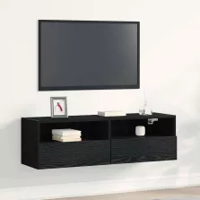   vidaXL TV Fali Szekrény Fekete tölgy 100 x 30 x 30 cm Faanyag