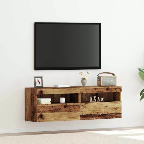 vidaXL TV Fali Szekrény 2 pcs Régi fa 60 x 30 x 40 cm Faanyag