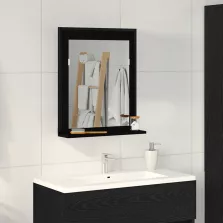   vidaXL Fürdőszobai Tükör Fekete Tölgy 50x12x60 cm Szerelt Fa