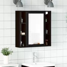   vidaXL fekete tölgy szerelt fa fürdőszobai tükör 60 x 16 x 60 cm