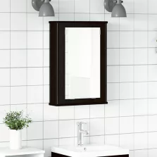   vidaXL fekete tölgy szerelt fa fürdőszobai tükör 42 x 12 x 60 cm