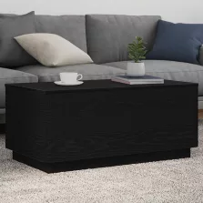   vidaXL fekete tölgy dohányzóasztal LED-lámpákkal 90x50x40 cm