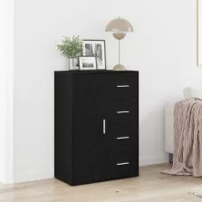 vidaXL Széf fiókkal Fekete tölgy 60 x 31 x 84 cm Faanyag