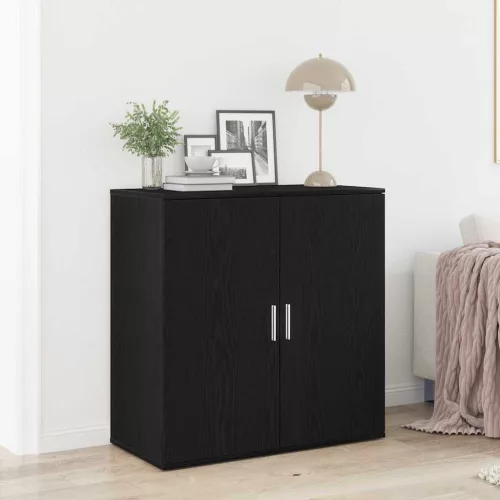 vidaXL Széf Fekete tölgy 79 x 38 x 80 cm Faanyag