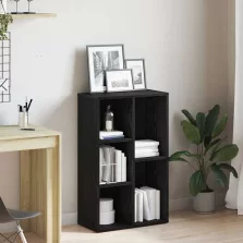 vidaXL fekete tölgy szerelt fa könyvespolc 50x25x80 cm
