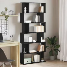 vidaXL fekete tölgy szerelt fa könyvespolc 80x24x190,5 cm