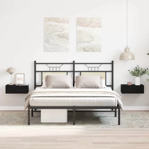 vidaXL 2 db fekete tölgyfa úszó éjjeliszekrény 40 x 32 x 15 cm