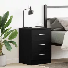   vidaXL fekete tölgy színű szerelt fa éjjeliszekrény 38x35x55 cm