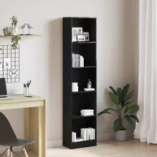 vidaXL fekete tölgy szerelt fa könyvespolc 40x24x176 cm
