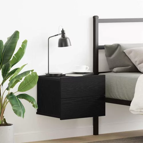 vidaXL Éjjeliszekrény fiókkal Fekete tölgy 40 x 30 x 30 cm Faanyag
