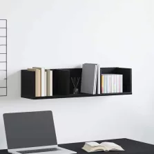   vidaXL Falpolc polcokkal Fekete tölgy 75 x 18 x 18 cm Faanyag