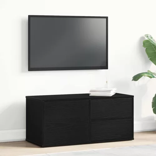 vidaXL TV szekrény fiókkal Fekete tölgy 80 x 34 x 36 cm Faanyag