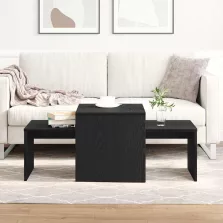   vidaXL Egymásba helyezhető asztalok Fekete tölgy 100 x 48 x 40 cm