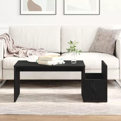vidaXL Dohányzóasztal Fekete tölgy 90 x 45 x 35 cm Faanyag