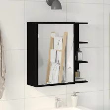   vidaXL Fürdőszobai tükörszekrény Fekete tölgy 62,5 x 20,5 x 64 cm