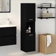 vidaXL Fekete Tölgy Kádas Fali Szekrény 30x30x130 cm MDF