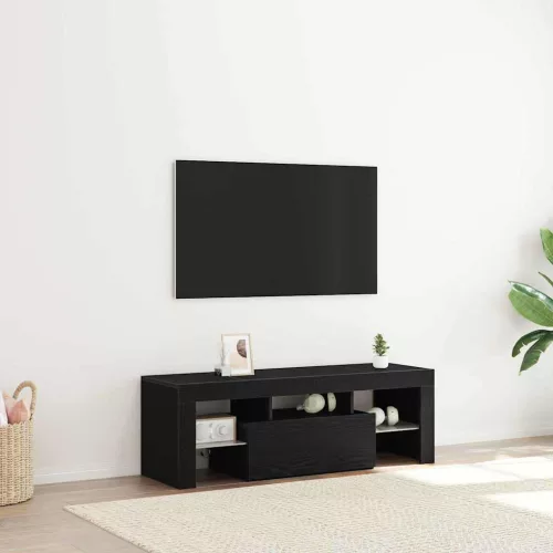 vidaXL TV szekrény fiókkal Fekete tölgy 120 x 35 x 40 cm Faanyag