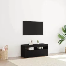vidaXL TV szekrény Fekete tölgy 90 x 35 x 40 cm Faanyag