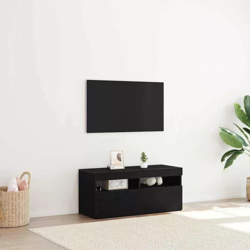 vidaXL TV szekrény Fekete tölgy 90 x 35 x 40 cm Faanyag